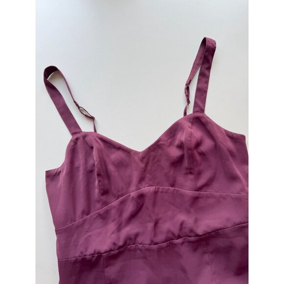 ABERCROMBIE & FITCH Purple Satin Ruffle Tiered Maxi Dress, Size L - Picture 3 of 7